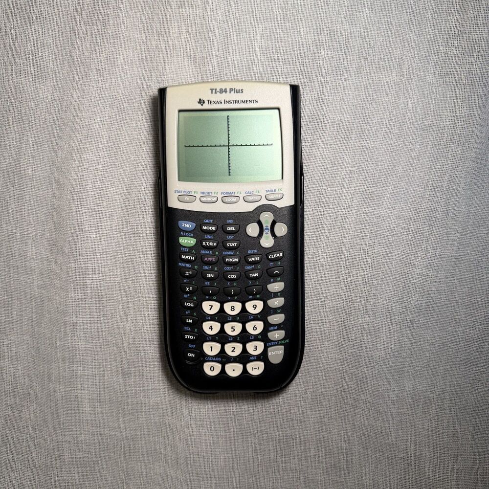 Texas Instruments TI-84 Plus Graphing Calculator Tested Working With Cover